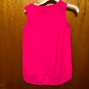Girls summer shirt, Pink with white detail